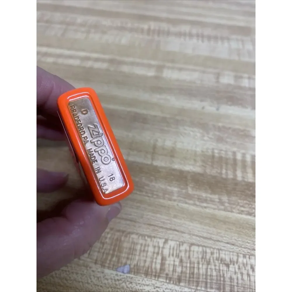 New In Box Zippo Lighter Beer (Bear With Deer Antlers) Orange & Black